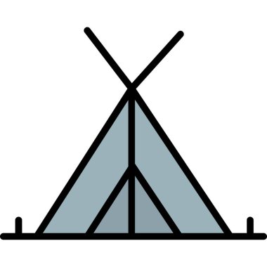 Kamp çadır simgesi. Anahat kamp çadır vektör simgesi beyaz arka plan üzerinde izole web tasarımı için