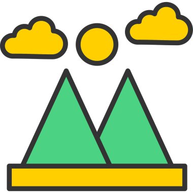 manzara dağları yazın doğa ikonu - açık hava kategorisi