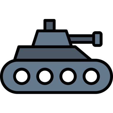 askeri tank simgesi vektör çizimi