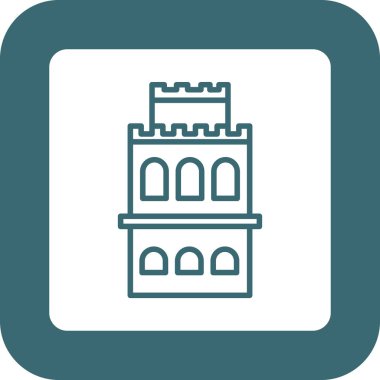 Bina. Web simgesi basit illüstrasyon