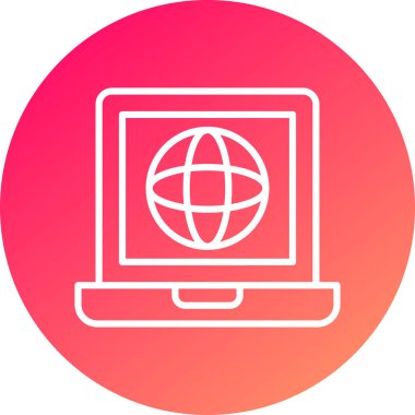 Dizüstü bilgisayar simgesinin vektör çizimi