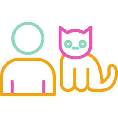 Bir kedi simgesinin vektör illüstrasyonu