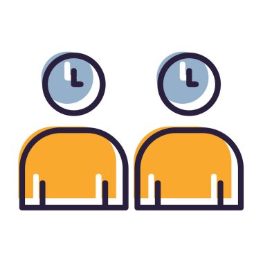 iki renkli zaman yönetimi vektör simgesi.