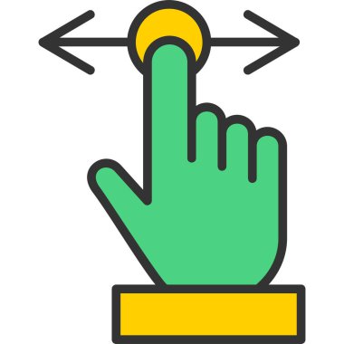 Parmak simgesi renk çizgisi vektörü olan el