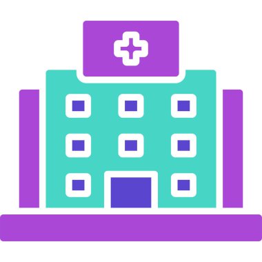 Hastane sağlık ikonu düz stil