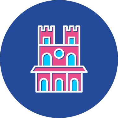 Bina. Web simgesi basit illüstrasyon