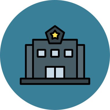 Bina simgesi. Web için daire vektör simgelerinin basit çizimi