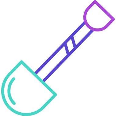 Kürek simgesi ve vektör illüstrasyonu beyaz arkaplanda izole edildi