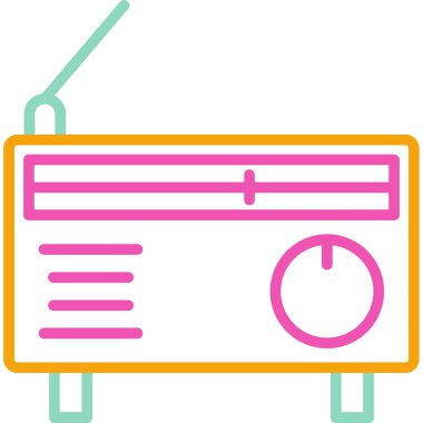 Radyo. Web simgesi basit illüstrasyon