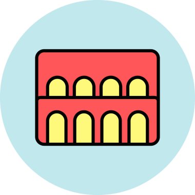 Bir bina simgesinin vektör illüstrasyonu