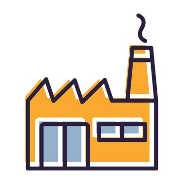 Fabrika simgesi, vektör illüstrasyonu