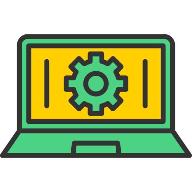 Vites simgesi ayarlanıyor. Web için dişli vektör simgelerinin özet çizimi