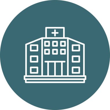 Hastane binası simgesi, basit stil