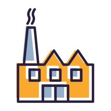 Fabrika binası ikon vektör çizimi tasarımı