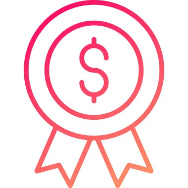 Madalya ödülü ikonu. biçim düz bicolor ve pembe semboldür, yuvarlak açılar, yuvarlak açılar, beyaz arkaplan