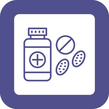 İlaç haplarının, hapların, şişenin, şişenin, hapın vektör çizimi