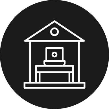 Bir bina simgesinin vektör illüstrasyonu