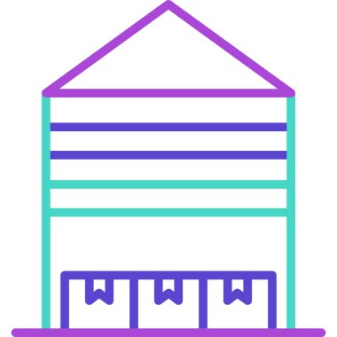 düz stil mimari yapı ikonu