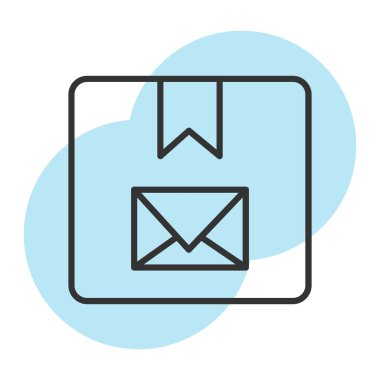 e-posta vektörü ince satır simgesi