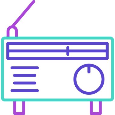 radyo web simgesi, basit illüstrasyon