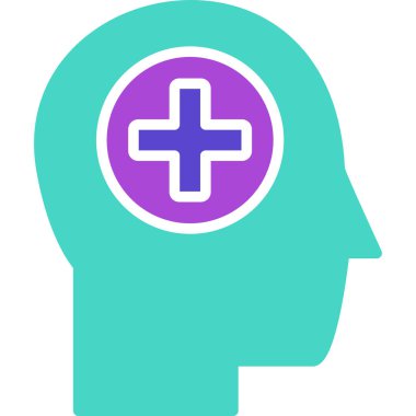 Beyin. Web simgesi basit illüstrasyon