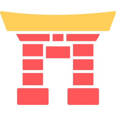 Çin tapınağı ikonu vektör illüstrasyonu