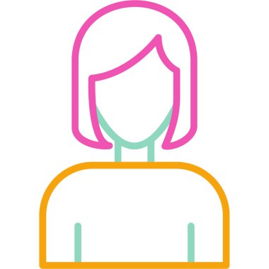 avatar kadın kişisi simgesi ana hatları biçiminde