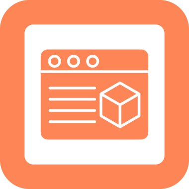 Kutu. Web simgesi basit illüstrasyon