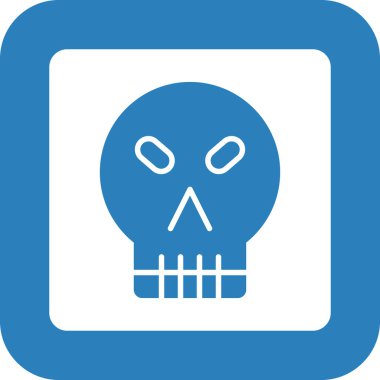 kafatası düz yuvarlak vektör simgesi