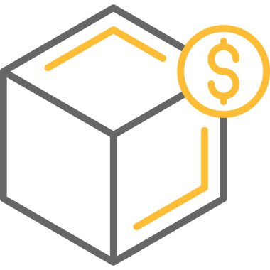 Dolar işareti vektör simgesi, basit tasarım illüstrasyonu