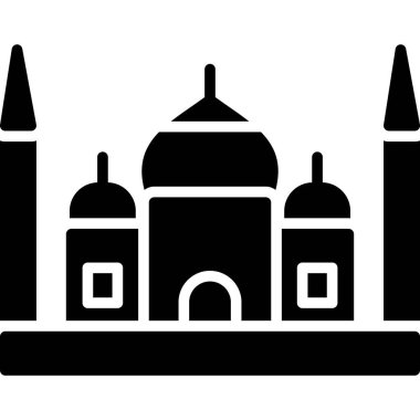 Taj Mahal Basit Vektör Simgesi İllüstrasyonu