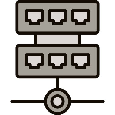 sunucu vektör illüstrasyonu, satır simgesi tasarımı