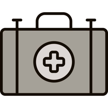 İlk yardım çantası simgesi. Web için ilk yardım kipi vektör simgesinin özet çizimi