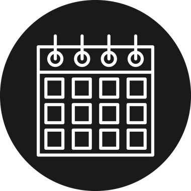 Takvim simgesi, vektör çizimi