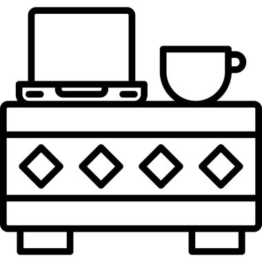 Kahve makinesi simgesi, vektör illüstrasyonu basit tasarım