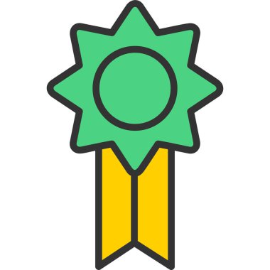 Ödül rozeti ikonu. özet ödül rozet vektör rengi düz izole