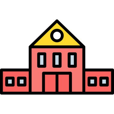 Okul. Web simgesi basit illüstrasyon