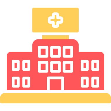 Hastane binası modern simge, vektör illüstrasyonu