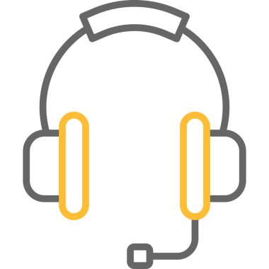 kulaklık simgesi ve vektör illüstrasyonu beyaz arkaplanda izole edildi