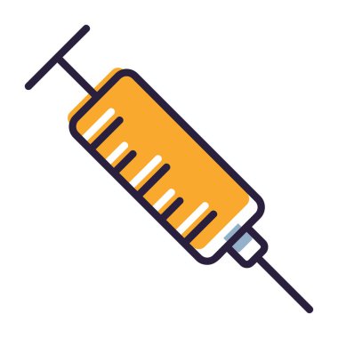 Şırınga simgesi. Şırınga vektör simgesi web için anahat çizimi.