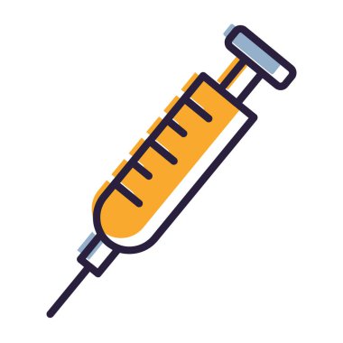 Şırıngalar tıbbi izole edilmiş ikon vektör çizimi tasarımı