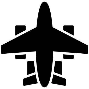 Uçak jeti simgesi katı biçimde