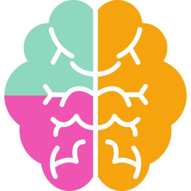 Beyin. Web simgesi basit illüstrasyon