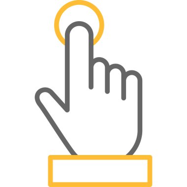 Parmak izi olan el işaretçisi, izole edilmiş, vektör çizimi