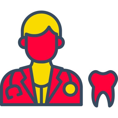 dişçi ikonu, vektör illüstrasyonu