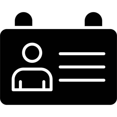 Kart kimlik kartı simgesi ana hat biçiminde