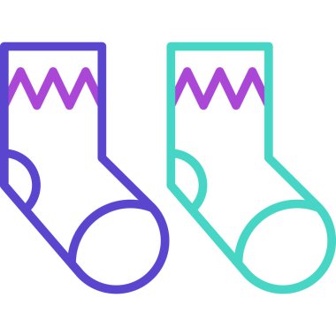 Yılbaşı çorap vektör simgesi