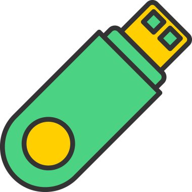 Flash disk vektör simgesi. Web tasarımı için basit vektör simgesi.