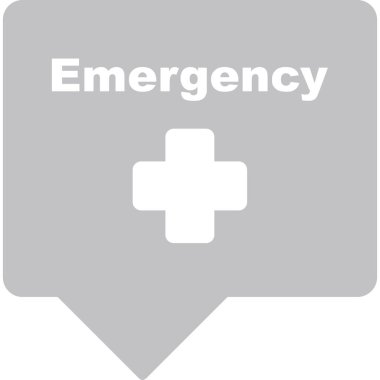 Metin işareti ile izole edilmiş bir sanat acil durum kitinin çizimi