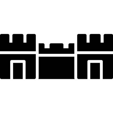 Ortaçağ Duvarı Basit Vektör Simgesi İllüstrasyonu